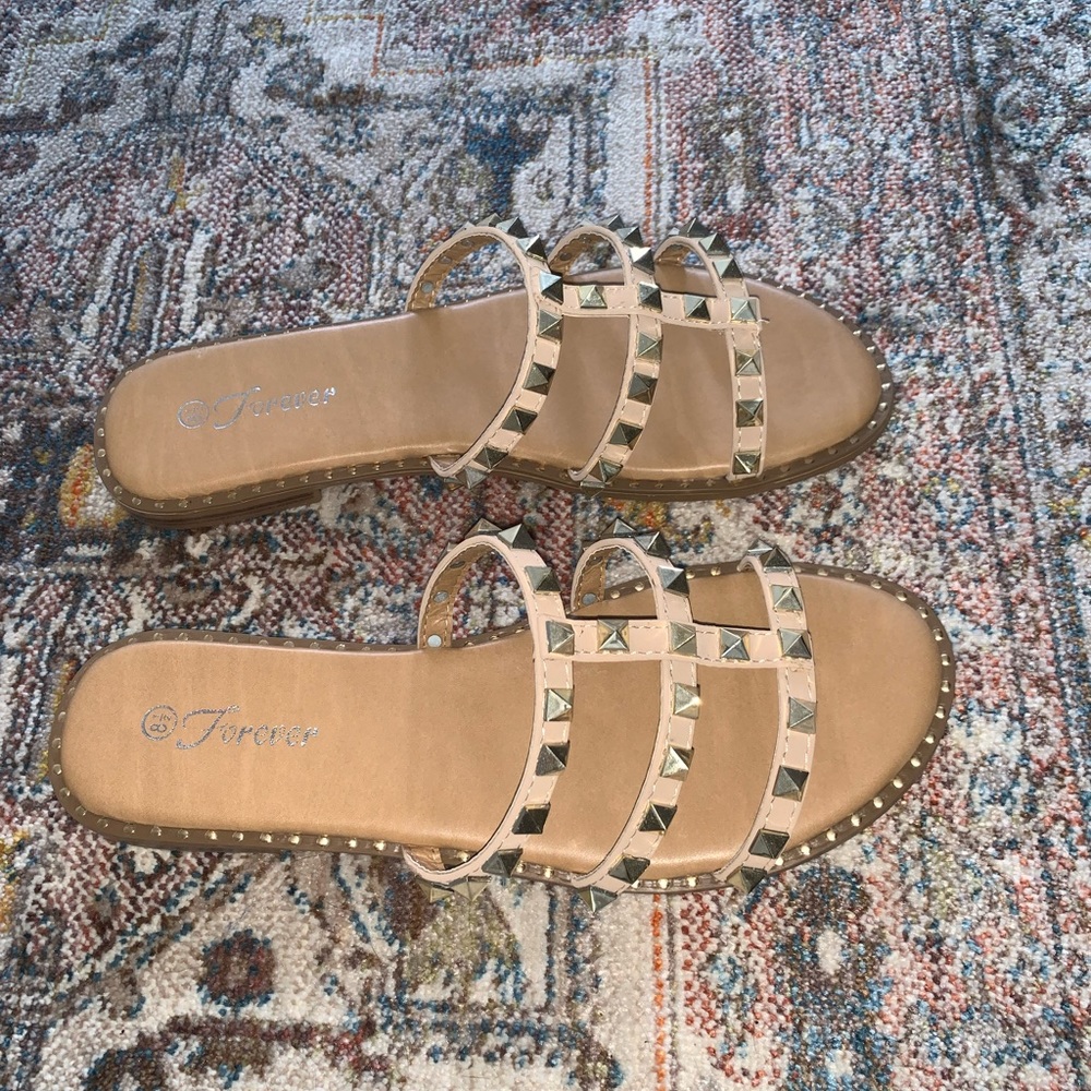 STEVIE STUDDED SLIP ON SANDALS